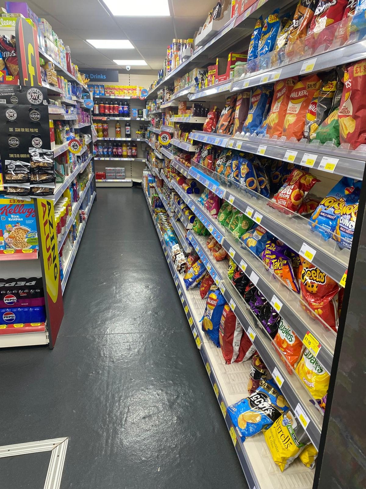 Groceries and snacks aisle
